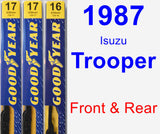 Front & Rear Wiper Blade Pack for 1987 Isuzu Trooper - Premium