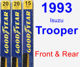 Front & Rear Wiper Blade Pack for 1993 Isuzu Trooper - Premium