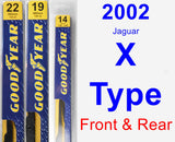 Front & Rear Wiper Blade Pack for 2002 Jaguar X-Type - Premium