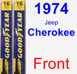 Front Wiper Blade Pack for 1974 Jeep Cherokee - Premium