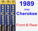 Front & Rear Wiper Blade Pack for 1989 Jeep Cherokee - Premium