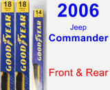 Front & Rear Wiper Blade Pack for 2006 Jeep Commander - Premium