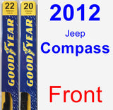 Front Wiper Blade Pack for 2012 Jeep Compass - Premium