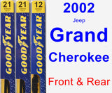 Front & Rear Wiper Blade Pack for 2002 Jeep Grand Cherokee - Premium