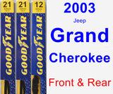 Front & Rear Wiper Blade Pack for 2003 Jeep Grand Cherokee - Premium