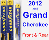 Front & Rear Wiper Blade Pack for 2012 Jeep Grand Cherokee - Premium