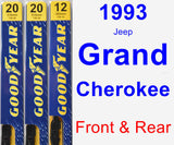 Front & Rear Wiper Blade Pack for 1993 Jeep Grand Cherokee - Premium