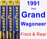 Front & Rear Wiper Blade Pack for 1991 Jeep Grand Wagoneer - Premium