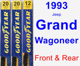 Front & Rear Wiper Blade Pack for 1993 Jeep Grand Wagoneer - Premium