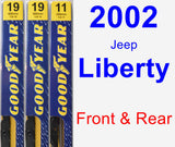 Front & Rear Wiper Blade Pack for 2002 Jeep Liberty - Premium