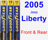 Front & Rear Wiper Blade Pack for 2005 Jeep Liberty - Premium