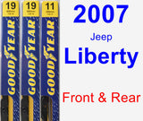 Front & Rear Wiper Blade Pack for 2007 Jeep Liberty - Premium