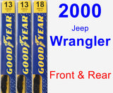 Front & Rear Wiper Blade Pack for 2000 Jeep Wrangler - Premium