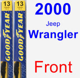 Front Wiper Blade Pack for 2000 Jeep Wrangler - Premium