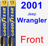 Front Wiper Blade Pack for 2001 Jeep Wrangler - Premium