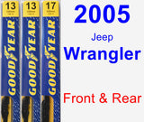 Front & Rear Wiper Blade Pack for 2005 Jeep Wrangler - Premium