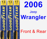 Front & Rear Wiper Blade Pack for 2006 Jeep Wrangler - Premium