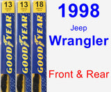 Front & Rear Wiper Blade Pack for 1998 Jeep Wrangler - Premium