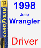 Driver Wiper Blade for 1998 Jeep Wrangler - Premium