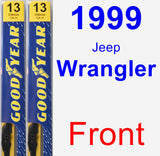 Front Wiper Blade Pack for 1999 Jeep Wrangler - Premium