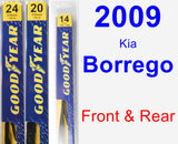 Front & Rear Wiper Blade Pack for 2009 Kia Borrego - Premium