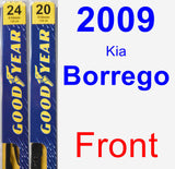 Front Wiper Blade Pack for 2009 Kia Borrego - Premium