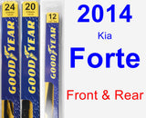 Front & Rear Wiper Blade Pack for 2014 Kia Forte - Premium