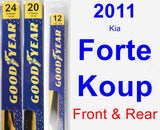 Front & Rear Wiper Blade Pack for 2011 Kia Forte Koup - Premium