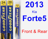 Front & Rear Wiper Blade Pack for 2013 Kia Forte5 - Premium