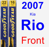 Front Wiper Blade Pack for 2007 Kia Rio - Premium