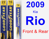 Front & Rear Wiper Blade Pack for 2009 Kia Rio - Premium