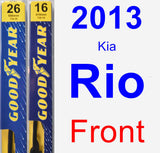 Front Wiper Blade Pack for 2013 Kia Rio - Premium