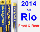 Front & Rear Wiper Blade Pack for 2014 Kia Rio - Premium