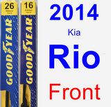 Front Wiper Blade Pack for 2014 Kia Rio - Premium