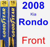Front Wiper Blade Pack for 2008 Kia Rondo - Premium
