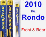 Front & Rear Wiper Blade Pack for 2010 Kia Rondo - Premium