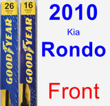 Front Wiper Blade Pack for 2010 Kia Rondo - Premium