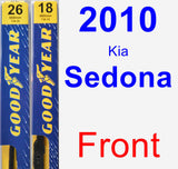 Front Wiper Blade Pack for 2010 Kia Sedona - Premium