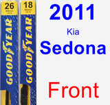 Front Wiper Blade Pack for 2011 Kia Sedona - Premium