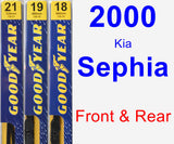 Front & Rear Wiper Blade Pack for 2000 Kia Sephia - Premium