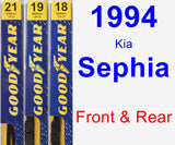 Front & Rear Wiper Blade Pack for 1994 Kia Sephia - Premium