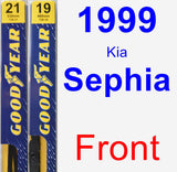 Front Wiper Blade Pack for 1999 Kia Sephia - Premium