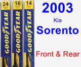 Front & Rear Wiper Blade Pack for 2003 Kia Sorento - Premium