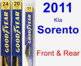 Front & Rear Wiper Blade Pack for 2011 Kia Sorento - Premium