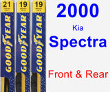 Front & Rear Wiper Blade Pack for 2000 Kia Spectra - Premium