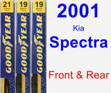 Front & Rear Wiper Blade Pack for 2001 Kia Spectra - Premium