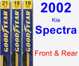 Front & Rear Wiper Blade Pack for 2002 Kia Spectra - Premium