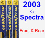 Front & Rear Wiper Blade Pack for 2003 Kia Spectra - Premium