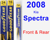 Front & Rear Wiper Blade Pack for 2008 Kia Spectra - Premium