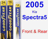 Front & Rear Wiper Blade Pack for 2005 Kia Spectra5 - Premium